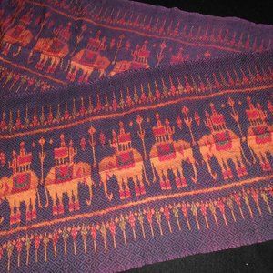 SILK SCARF IKAT ELEPHANTS